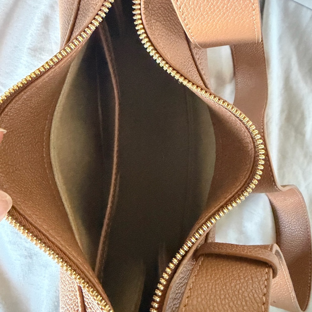 Polène Brown Pebbled Leather Shoulder Bag with Gold Hardware - Picture 11 of 14